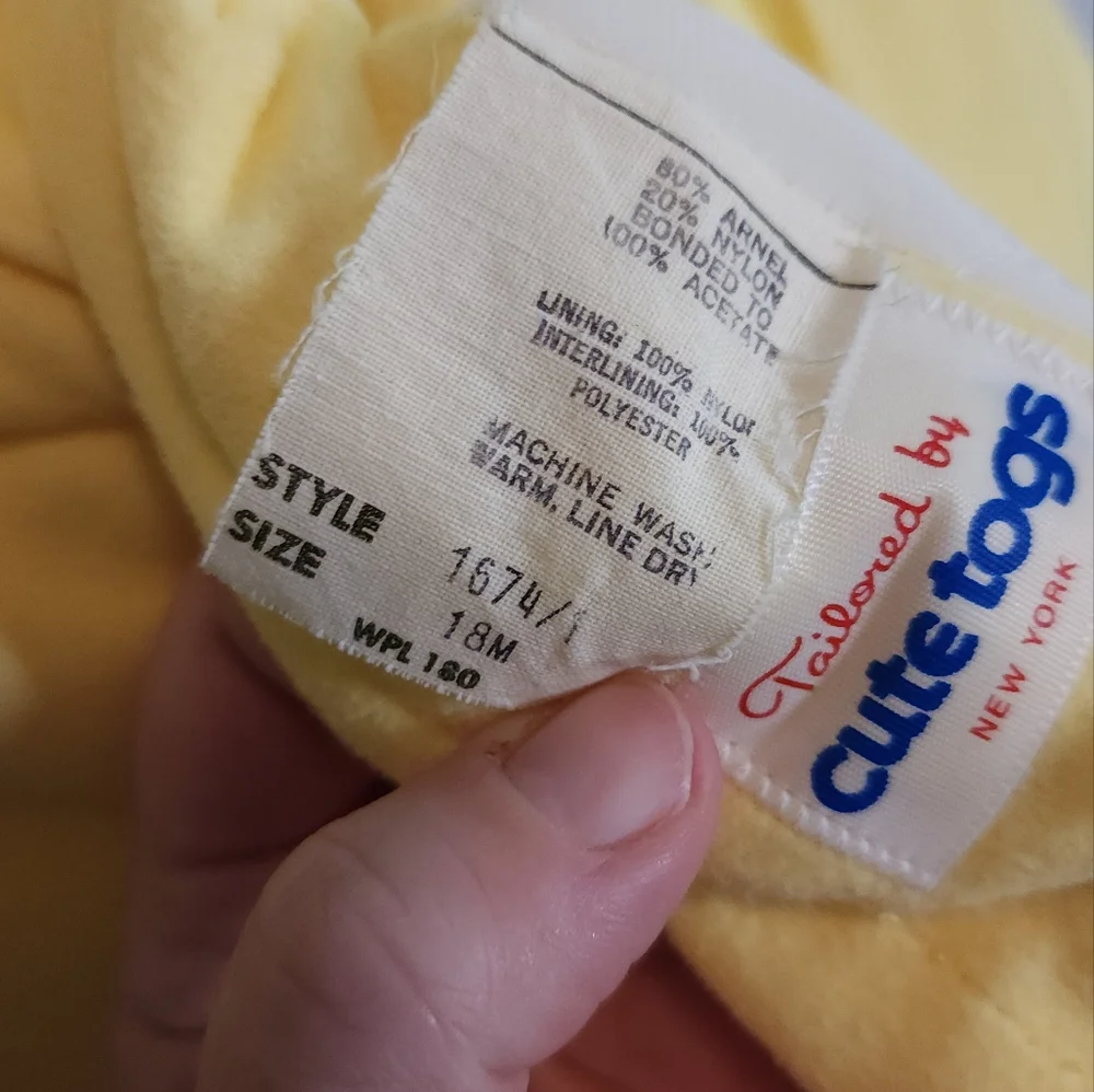 Vintage Cute Togs yellow matching winter set yellow sz 18M